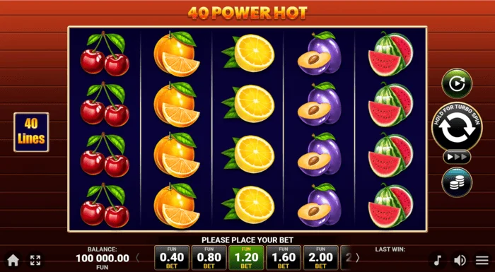 Schermata di gioco 40 Power Hot Coin Boost